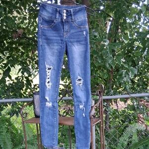 Wallflower High Rise Blue Distressed Jeans